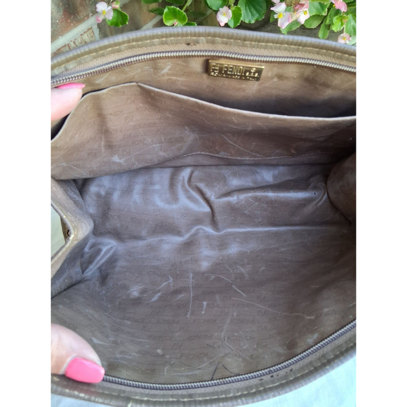 Authintic 🔥 Fendi Vintage Clutch Brown Zucca FF Monogram Cosmetic Pouch - Picture 12 of 17